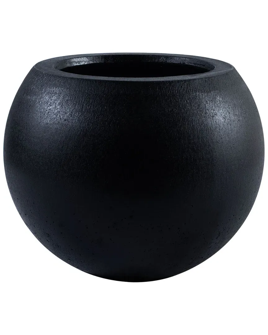 Gerand Round Planter - Black, Concrete image