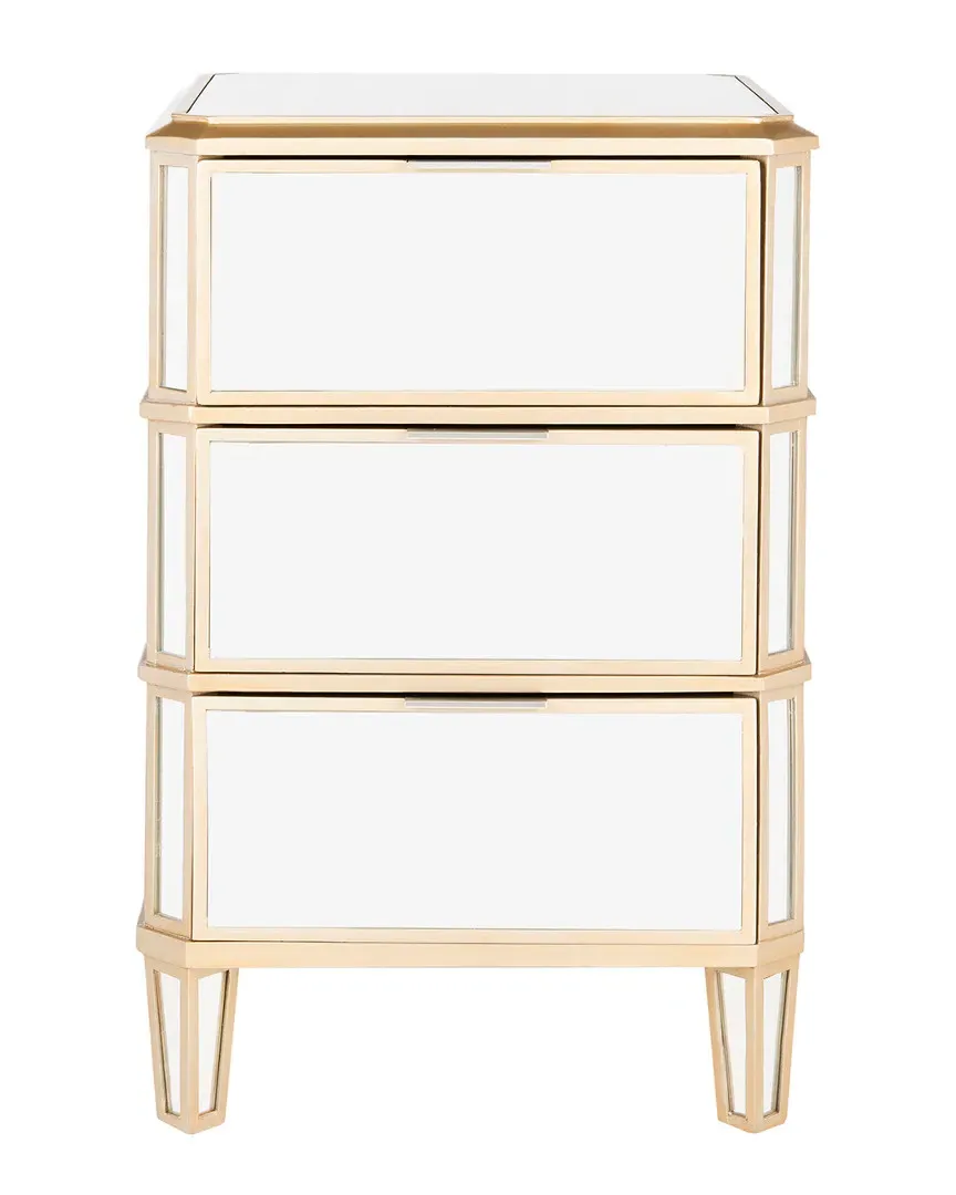 Giana 3-Drawer Mirrored Nightstand - Mirror image