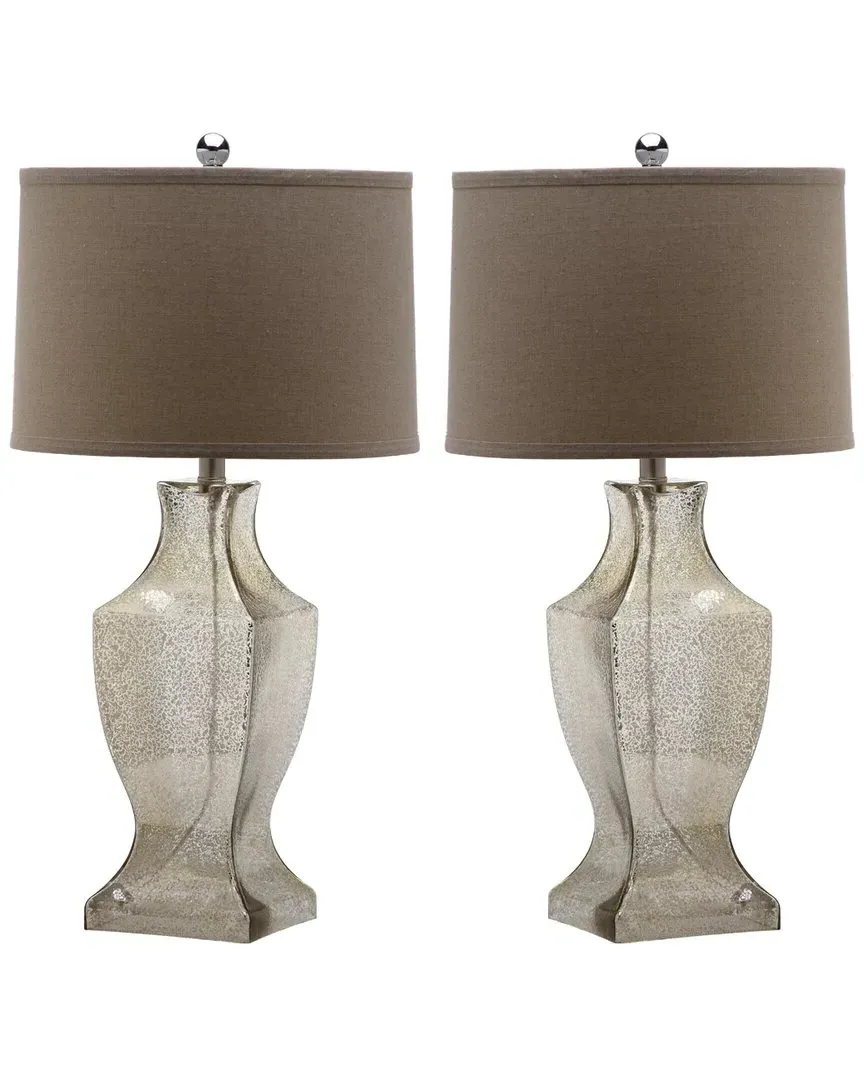 Glass Bottom Table Lamp - Oatmeal, Silver Glass image