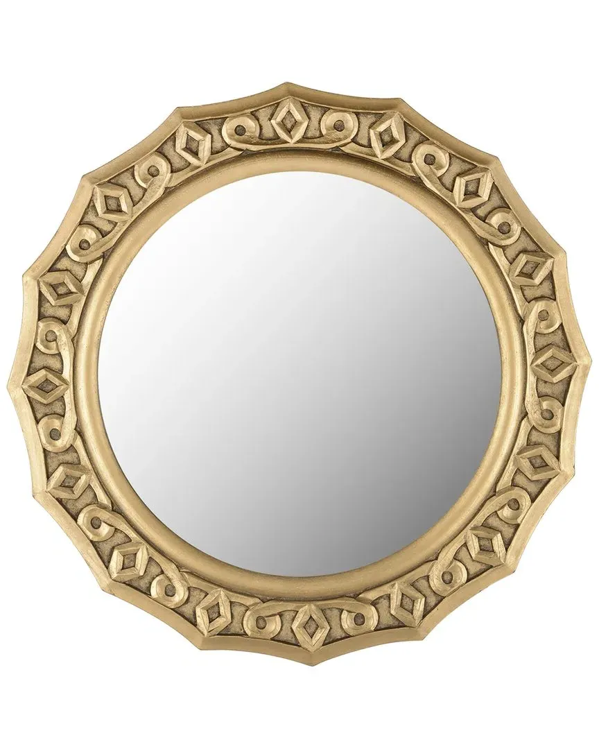Gossamer Lace Round Wall Mirror - Gold image