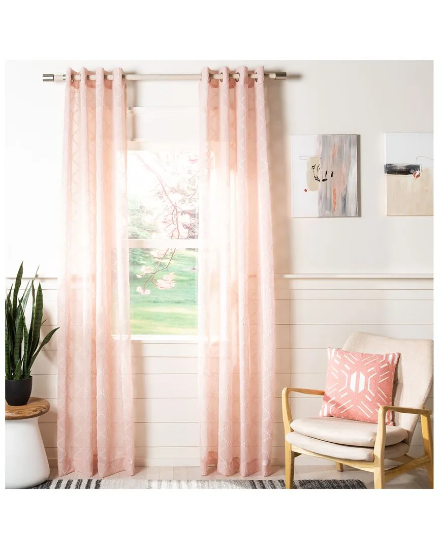 Gracie Window Panel - Pink, Polyester