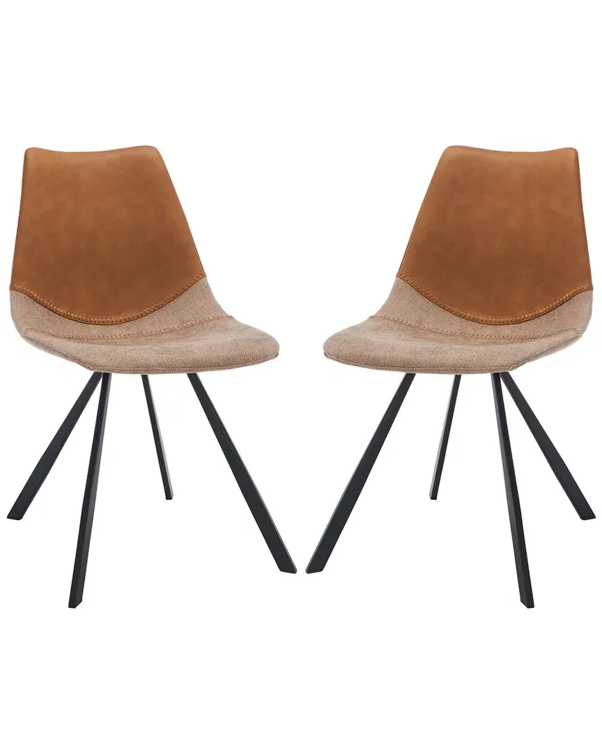 Greer Set of 2 Dining Chairs - Cognac, Vegan Leather image