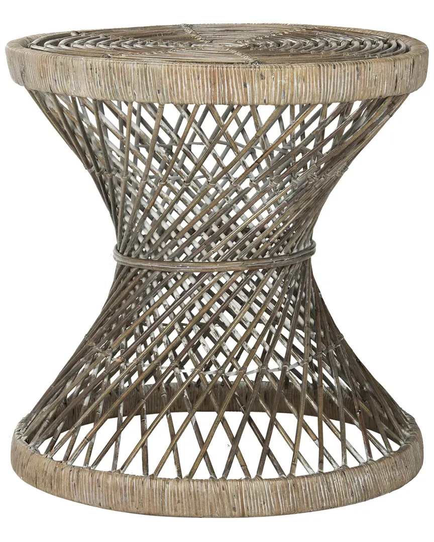 Grimson Small Bowed Accent Table - Grey White Wash, Mango Wood image