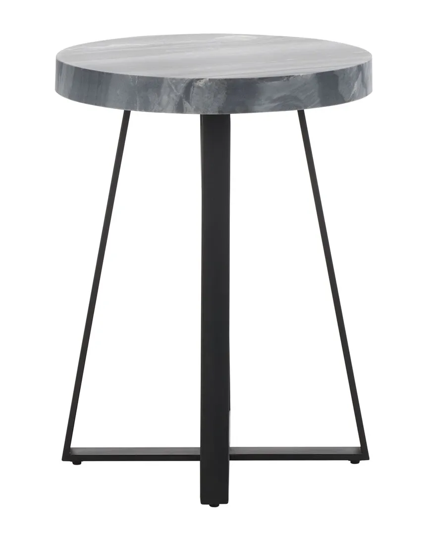 Guenon Round Accent Table - Grey, Marble