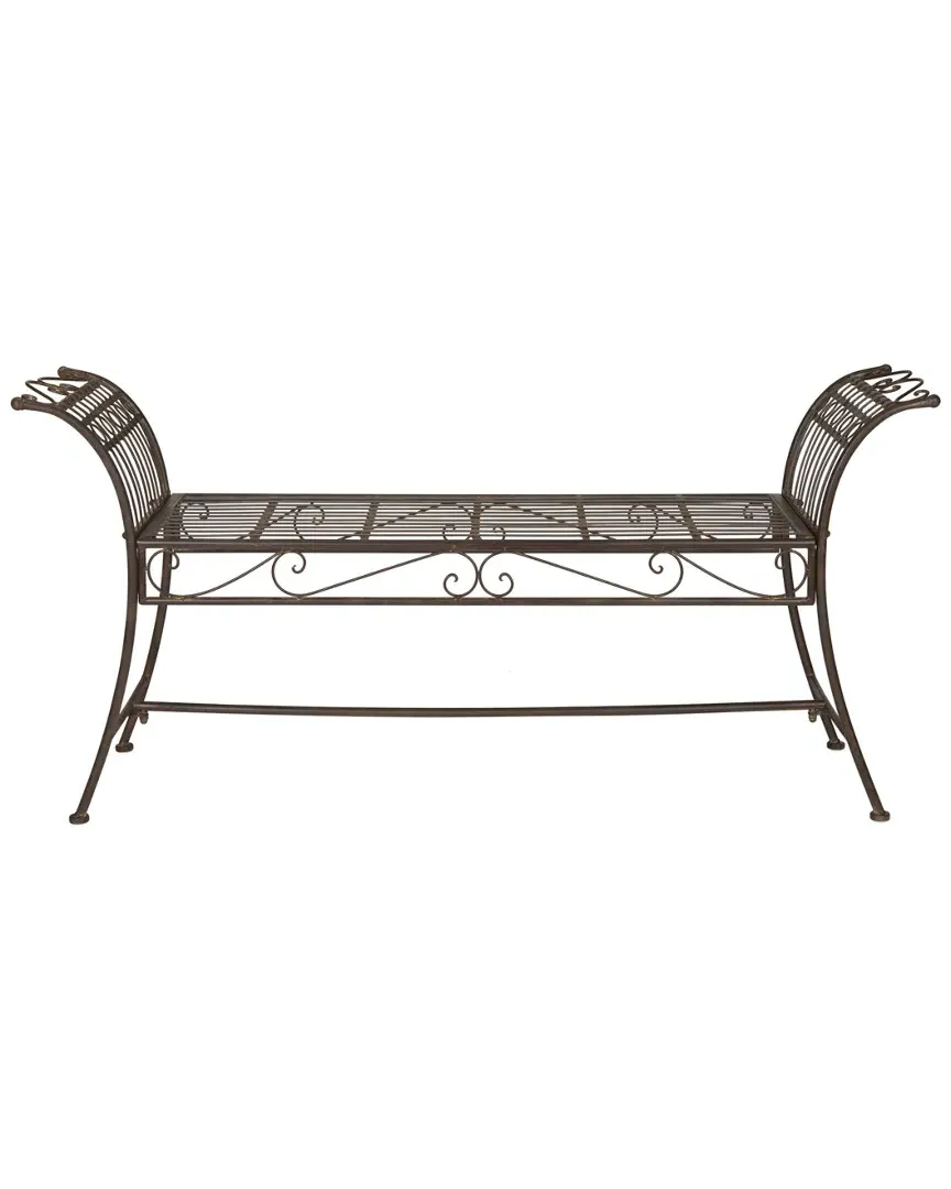 Hadley Outdoor Bench - Rustic Brown, Iron