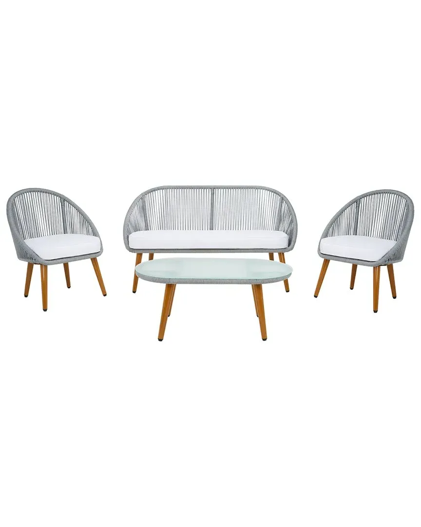 Halcott 4-Piece Living Set with Coffee Table - Grey, Rope