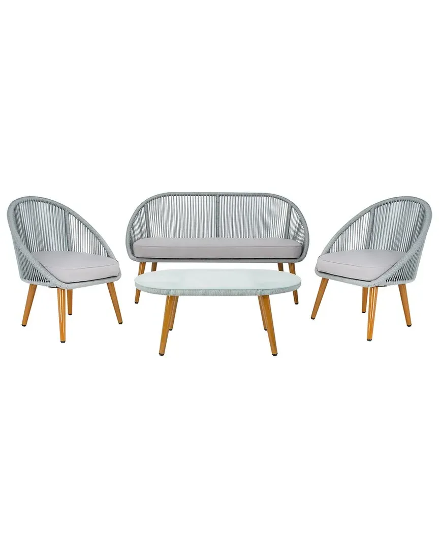 Halcott 4-Piece Outdoor Living Set - Grey, Metal