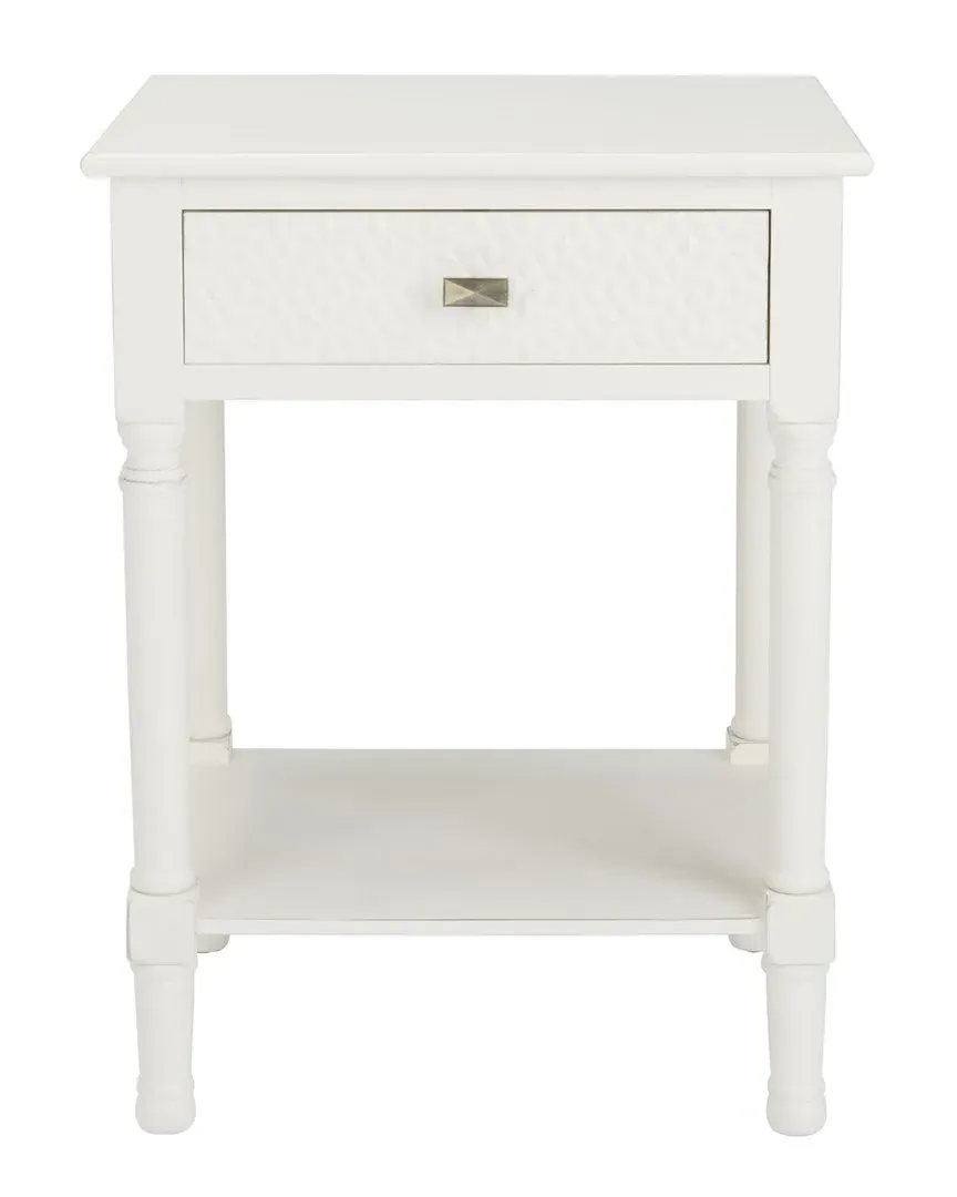Halton 1-Drawer Accent Table - White, Pine