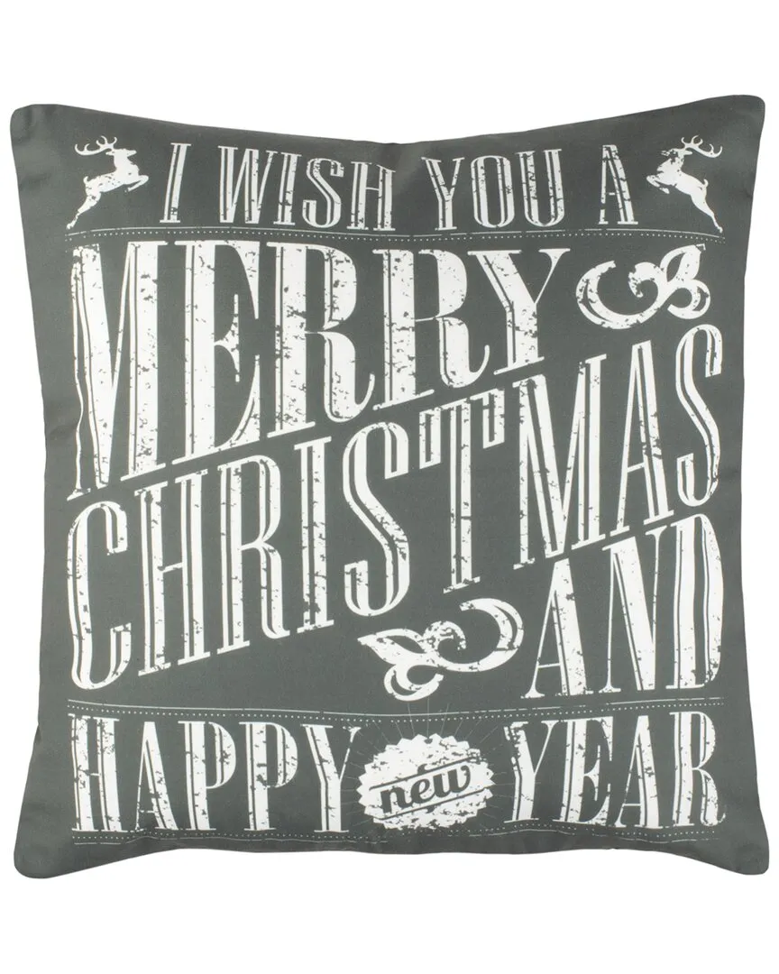 Happy Holidays Pillow - Green, Polyester image