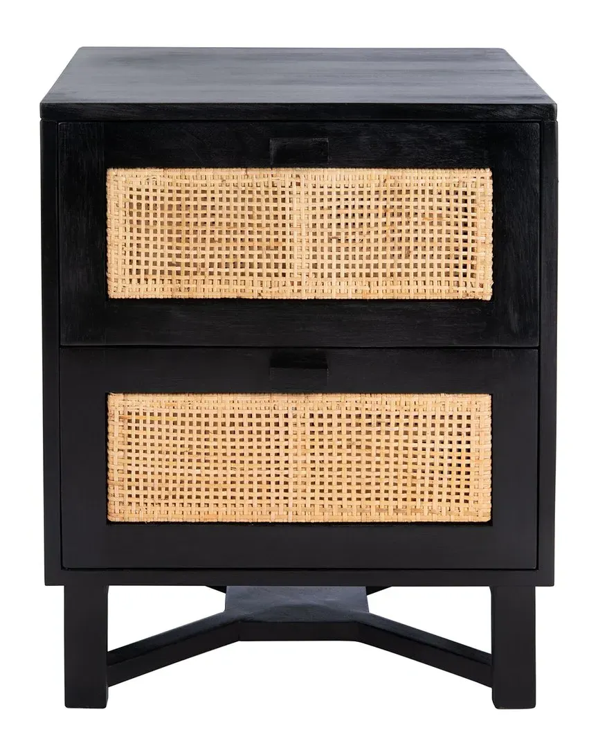 Hedwig 2-Drawer Nightstand - Black, Mahogany