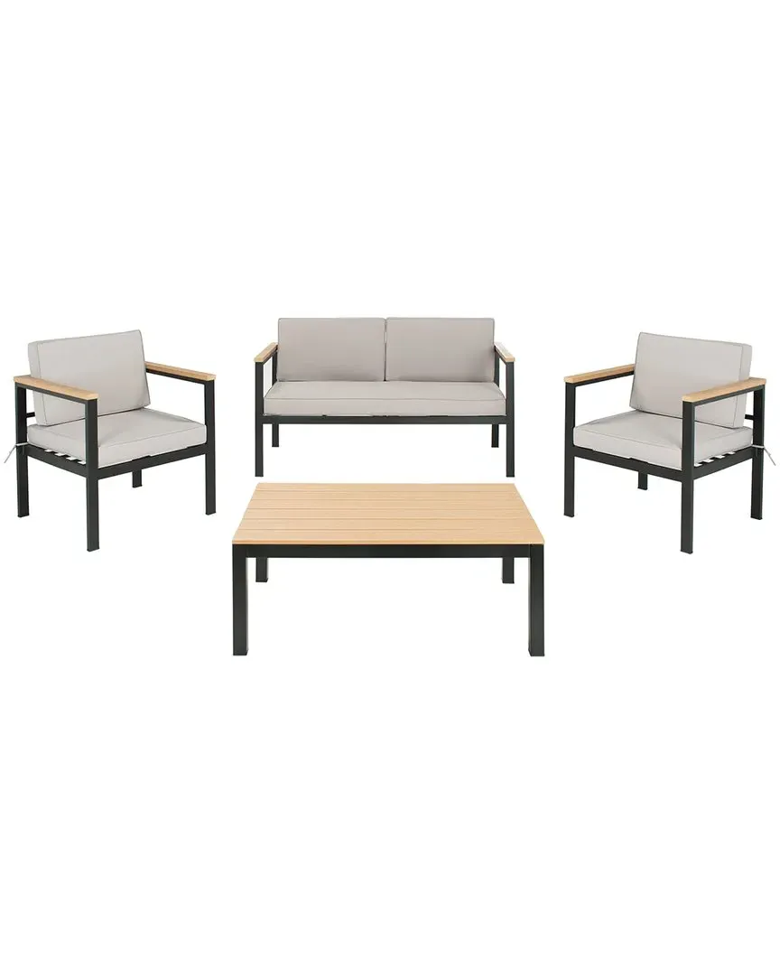 Hendor Outdoor 4pc Living Set - Black, Steel