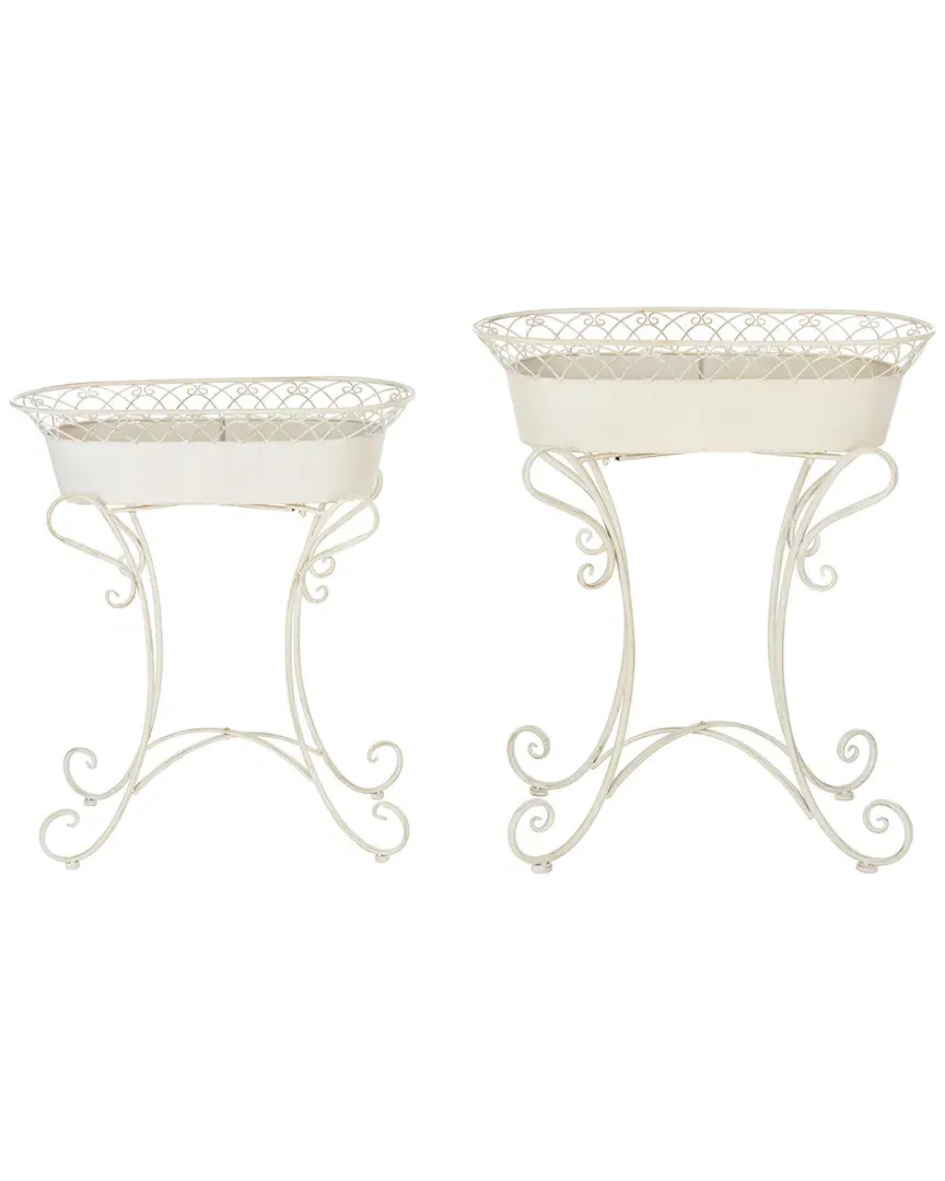 Hendrick Outdoor Planters - Pearl White, Metal image