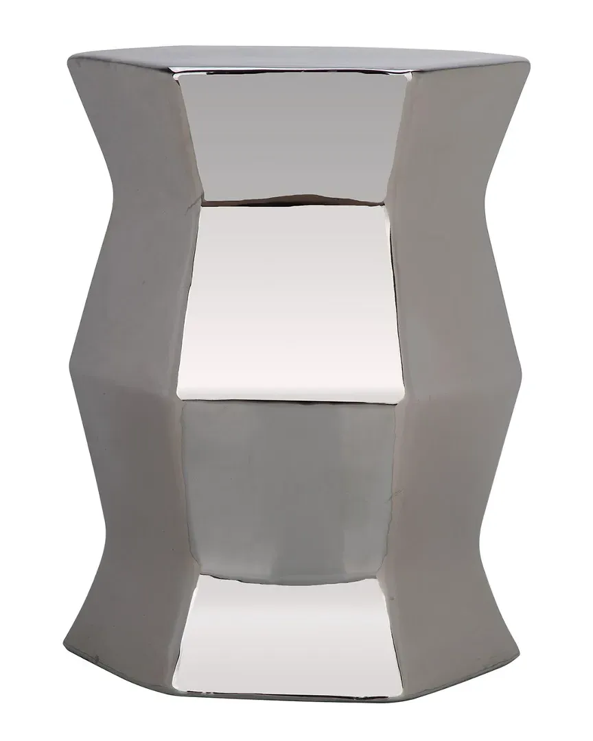 Hexagon Garden Stool - Silver, Ceramic image