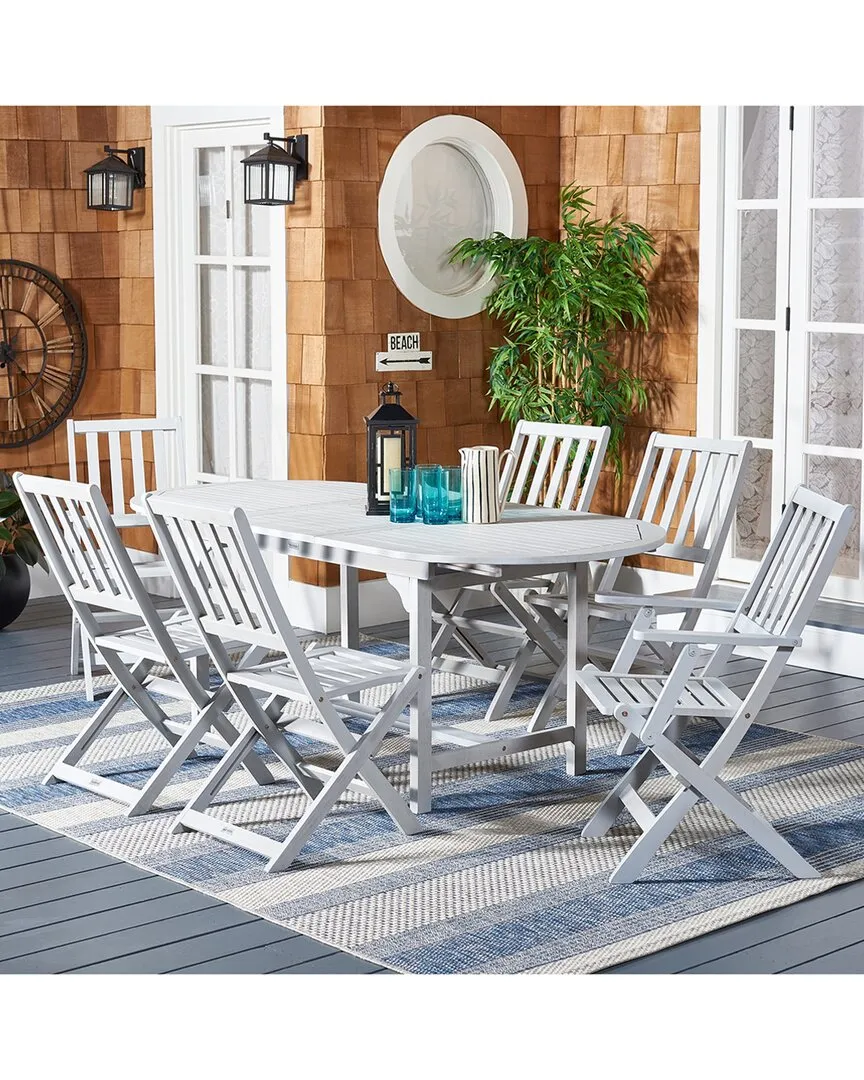 Hikaru 7-Piece Dining Set - Grey, Acacia Wood image