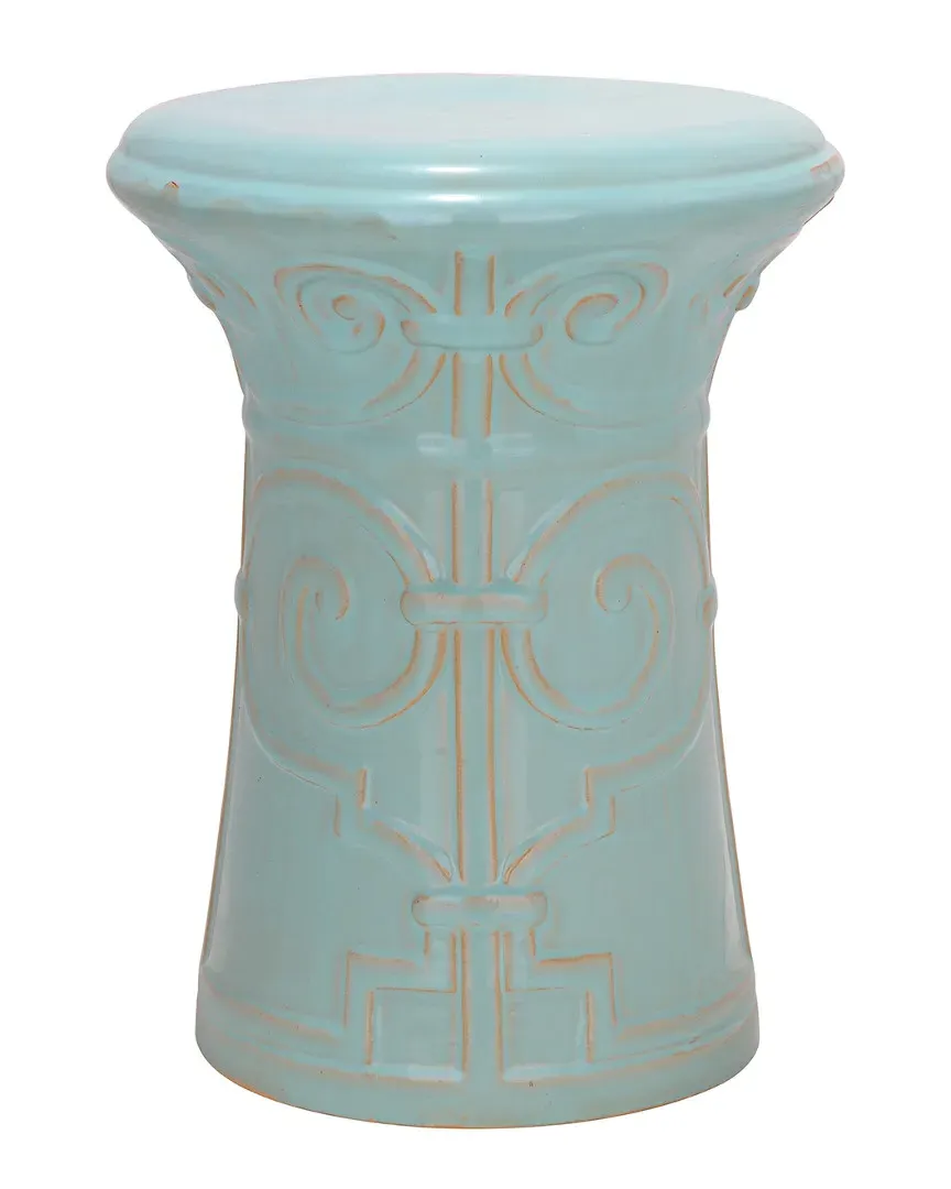 Imperial Scroll Garden Stool - Light Aqua, Ceramic image