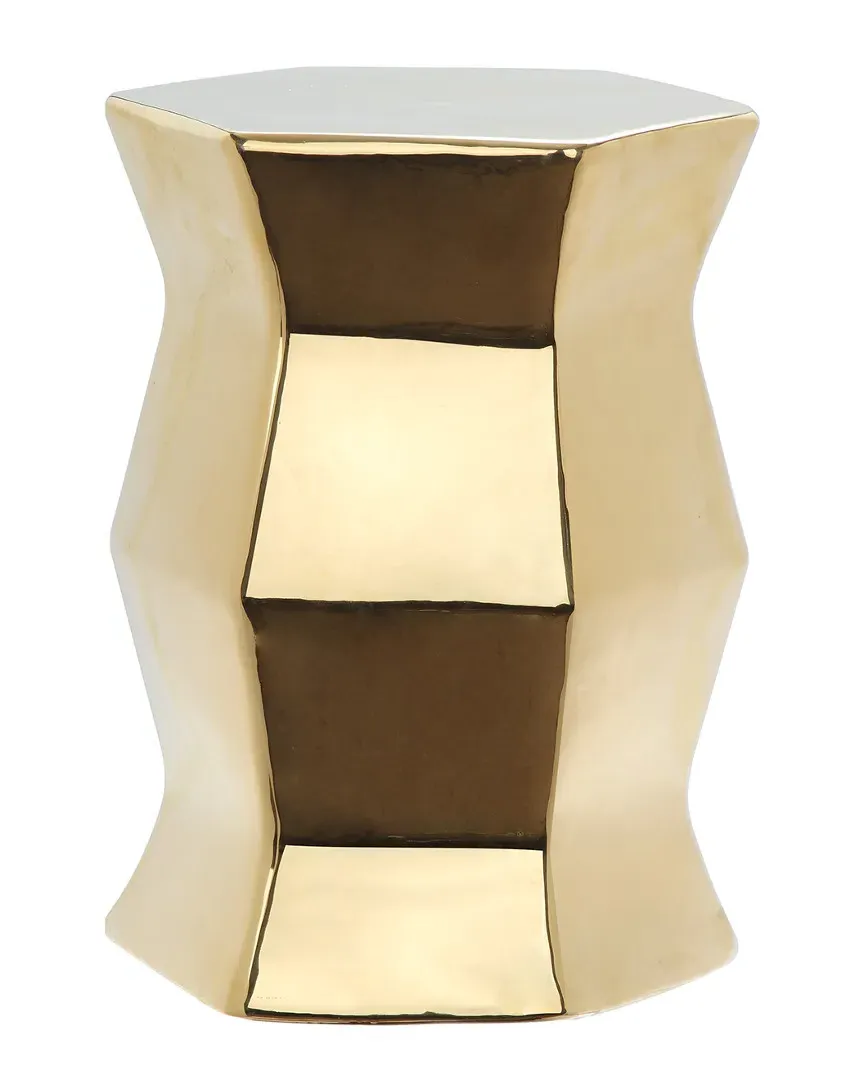 Indoor/Outdoor Hexagon Garden Stool - Gold, Ceramic