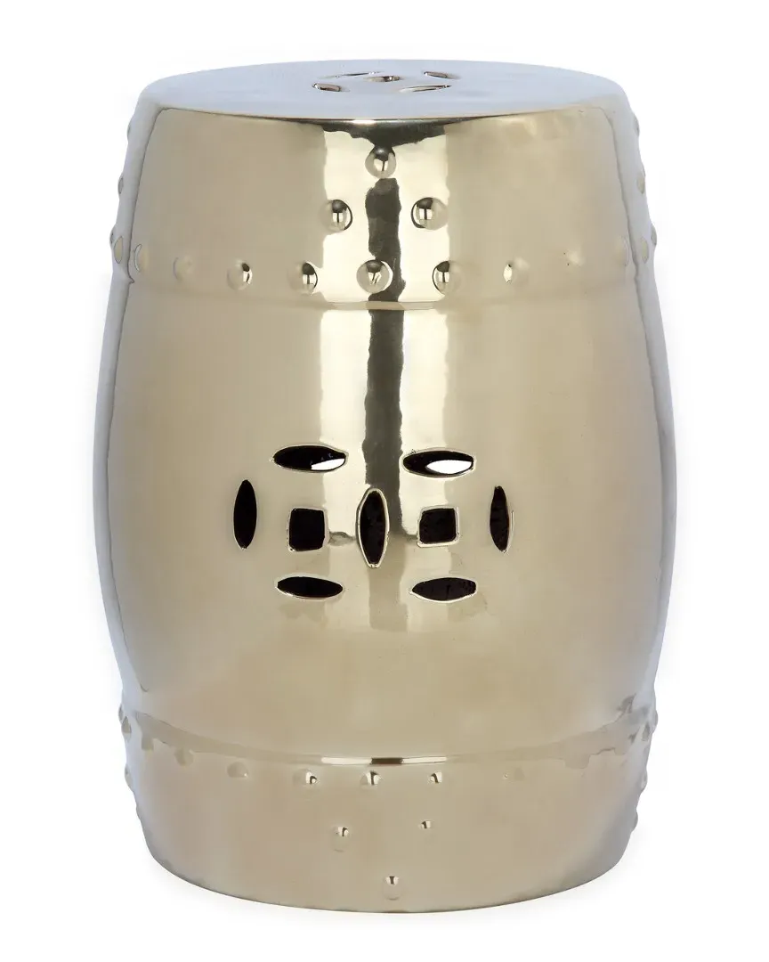 Indoor/Outdoor Ming Garden Stool - Gold, Ceramic image