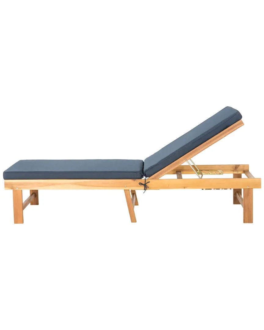 Inglewood Chaise Lounge Chair - Navy, Acacia