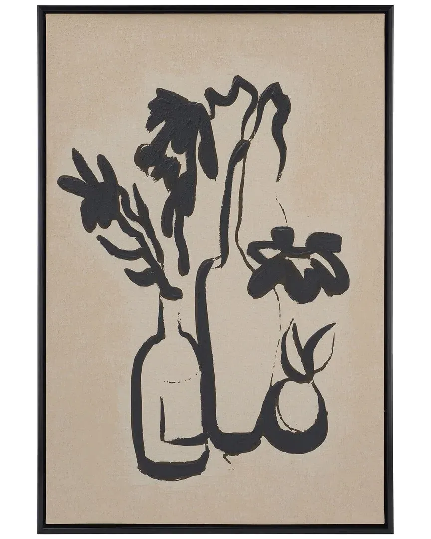 Inky Arrangement 24X36 Wall Art - Antique Ivory, Linen Canvas image