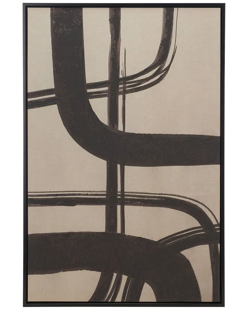 Inky Freeway 24X36 Wall Art - Taupe, Linen Canvas
