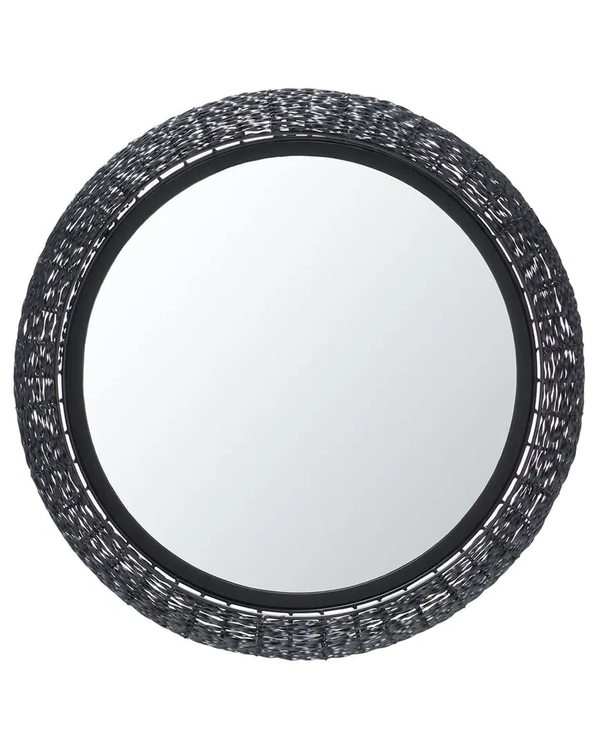 Iona Round Mirror - Black, Iron image