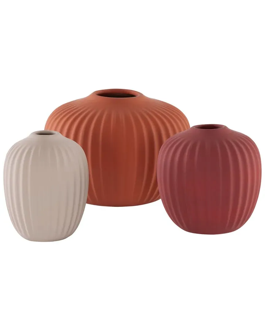 Jacie Set of 2 Ceramic Vases - Orange