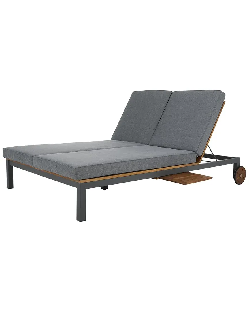 Jackman Double Lounge Chair with Storage - Grey, Steel