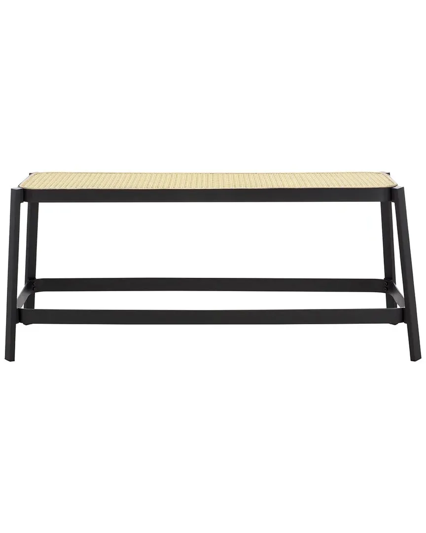 Jaguar Cane Bench - Black, Rattan image