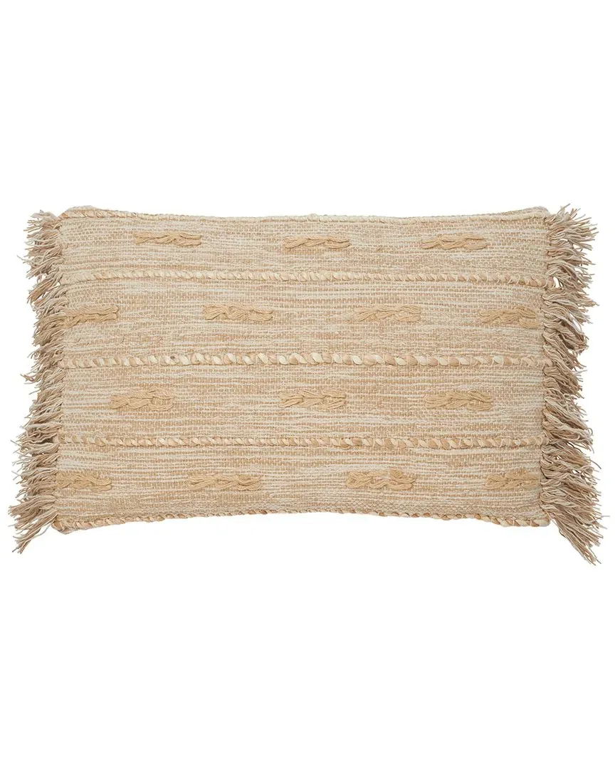 Janine Pillow with Fringe - Green, Cotton image