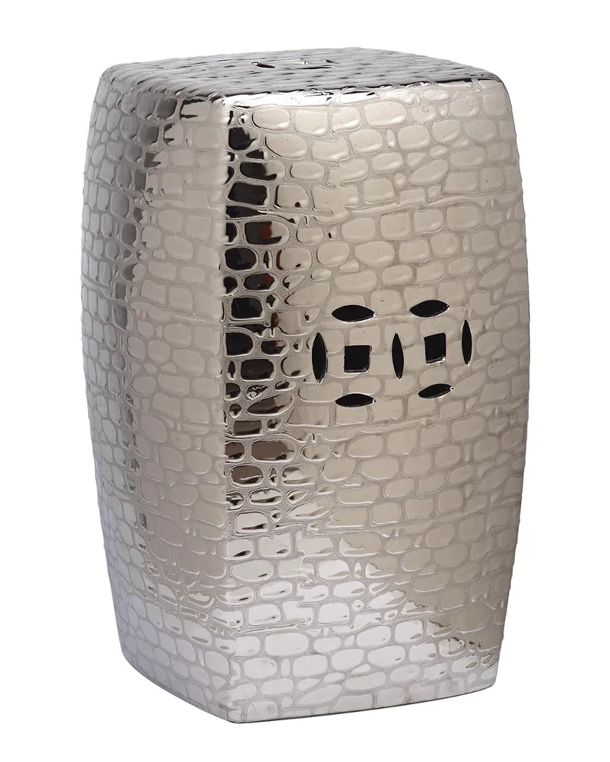 Jasmine Garden Stool - Silver, Ceramic