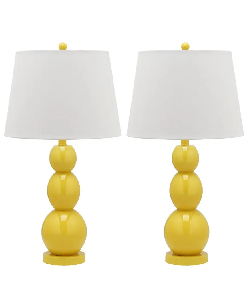 Jayne Three Sphere Glass Lamp - Yellow