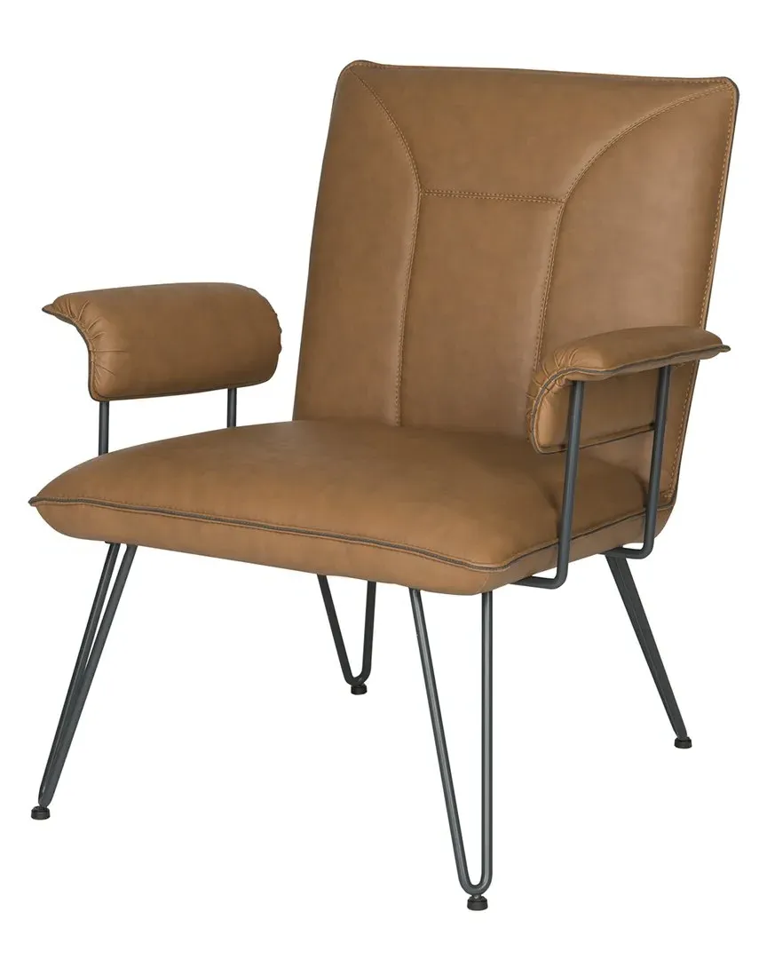 Johannes Leather Arm Chair - Camel, Steel image