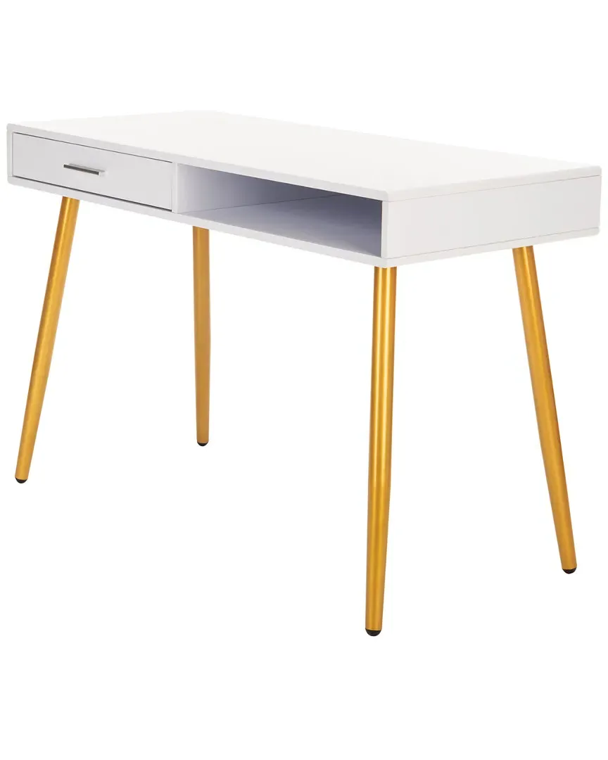 Jorja 1-Drawer Desk with Shelf - White, MDF