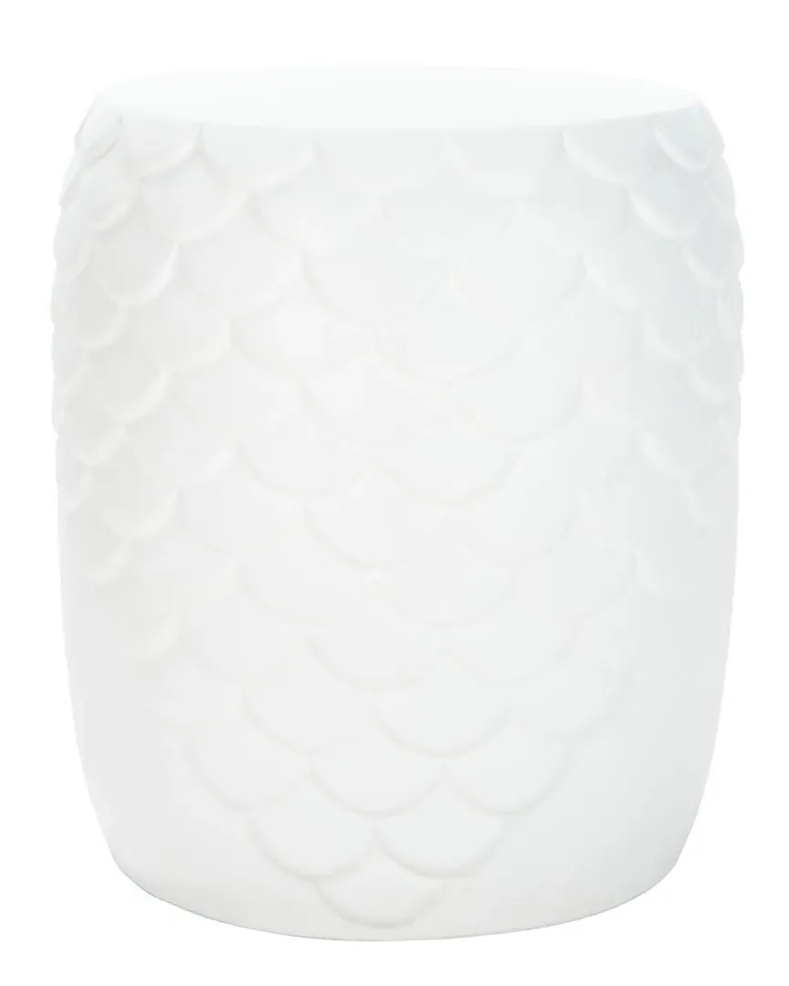 Julyvia Indoor/Outdoor Accent Stool - Ivory, Concrete
