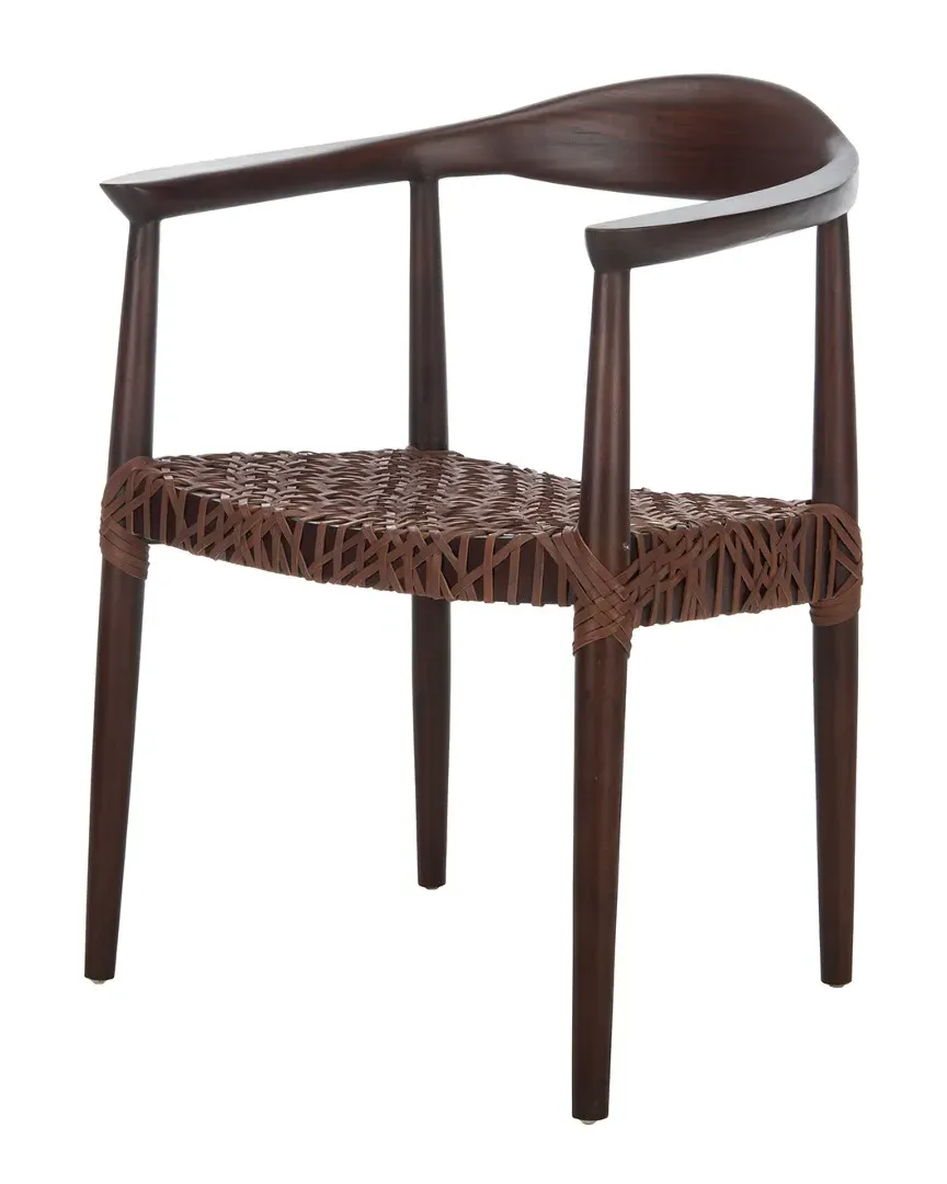 Juneau Leather Woven Accent Chair - Walnut, Sungkai Wood image