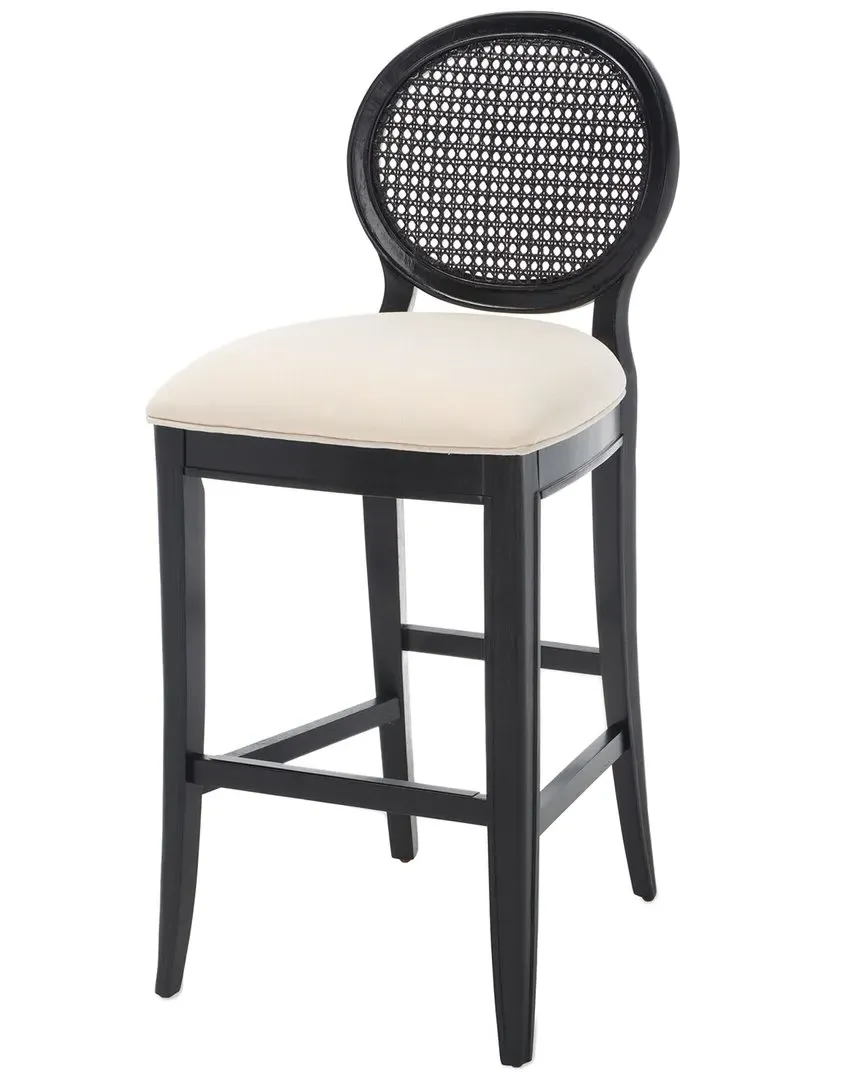 Karlee Rattan Back Barstool - Black