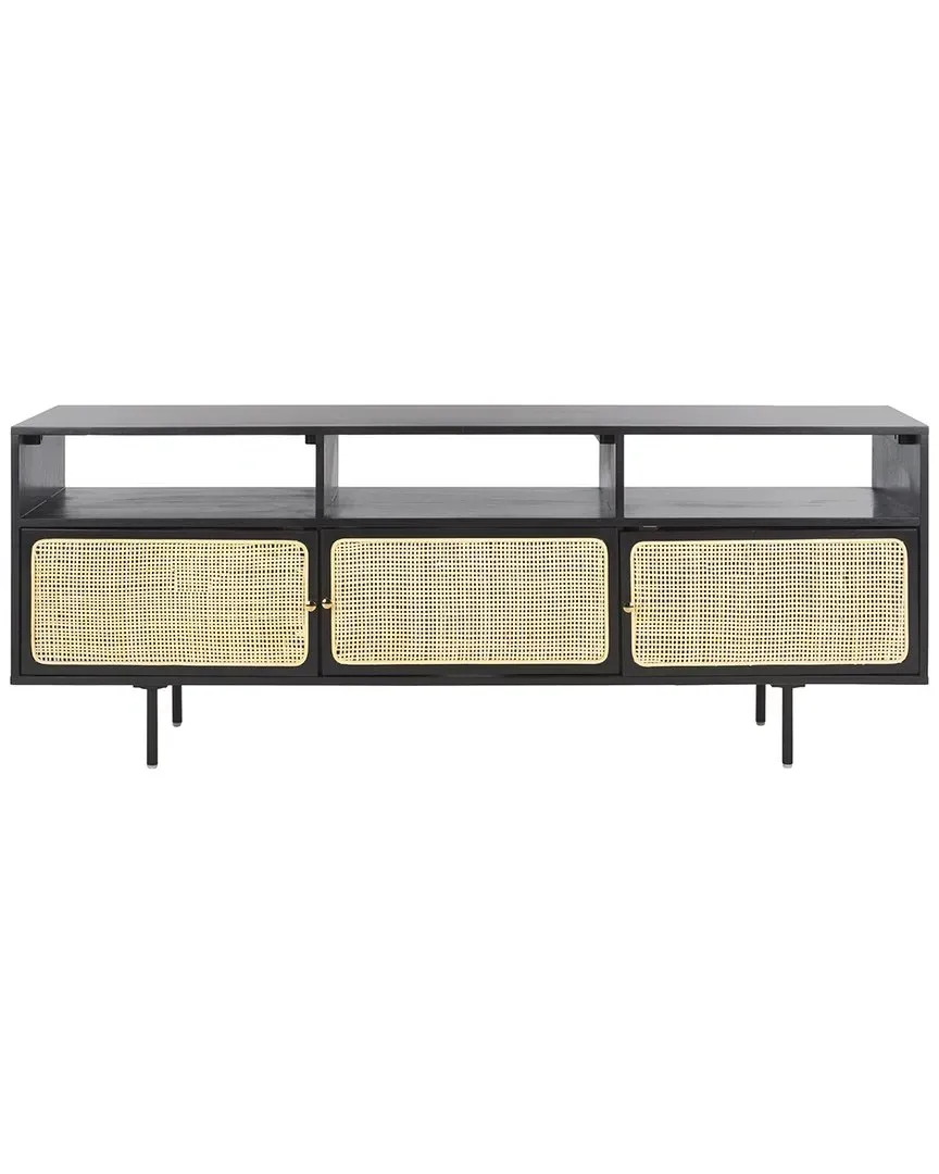Karol 3-Door Cane Media Stand - Black image
