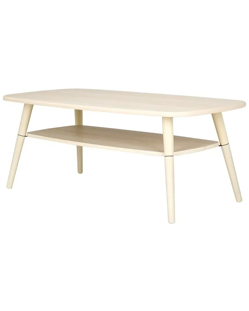 Karou 2-Tier Coffee Table with Storage - Bleached White