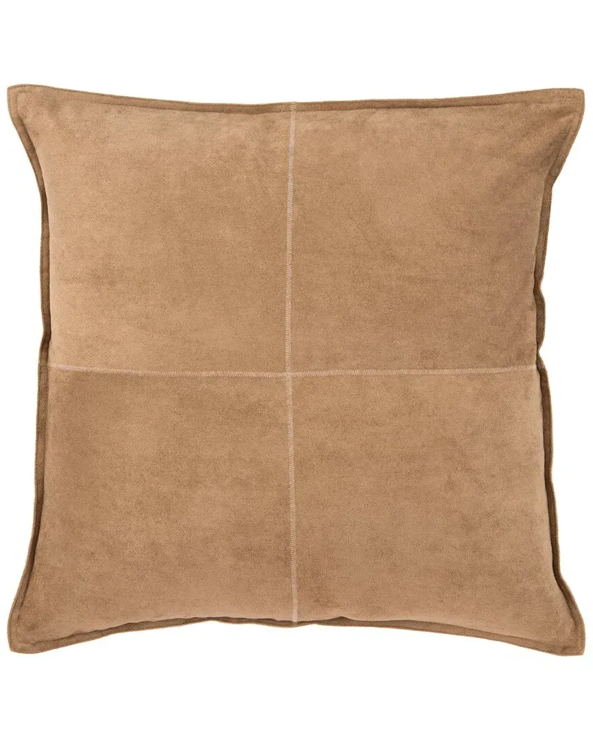Karya Throw Pillow - Camel, Faux Suede