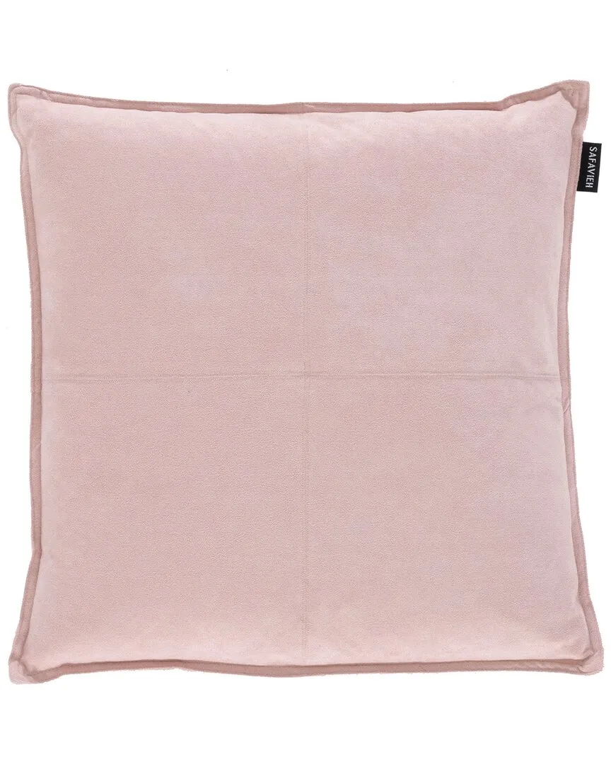Karya Throw Pillow - Pink, Faux Suede