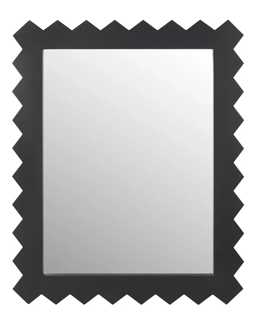 Kase 26in Mirror with Zigzag Border - Black, Wood image