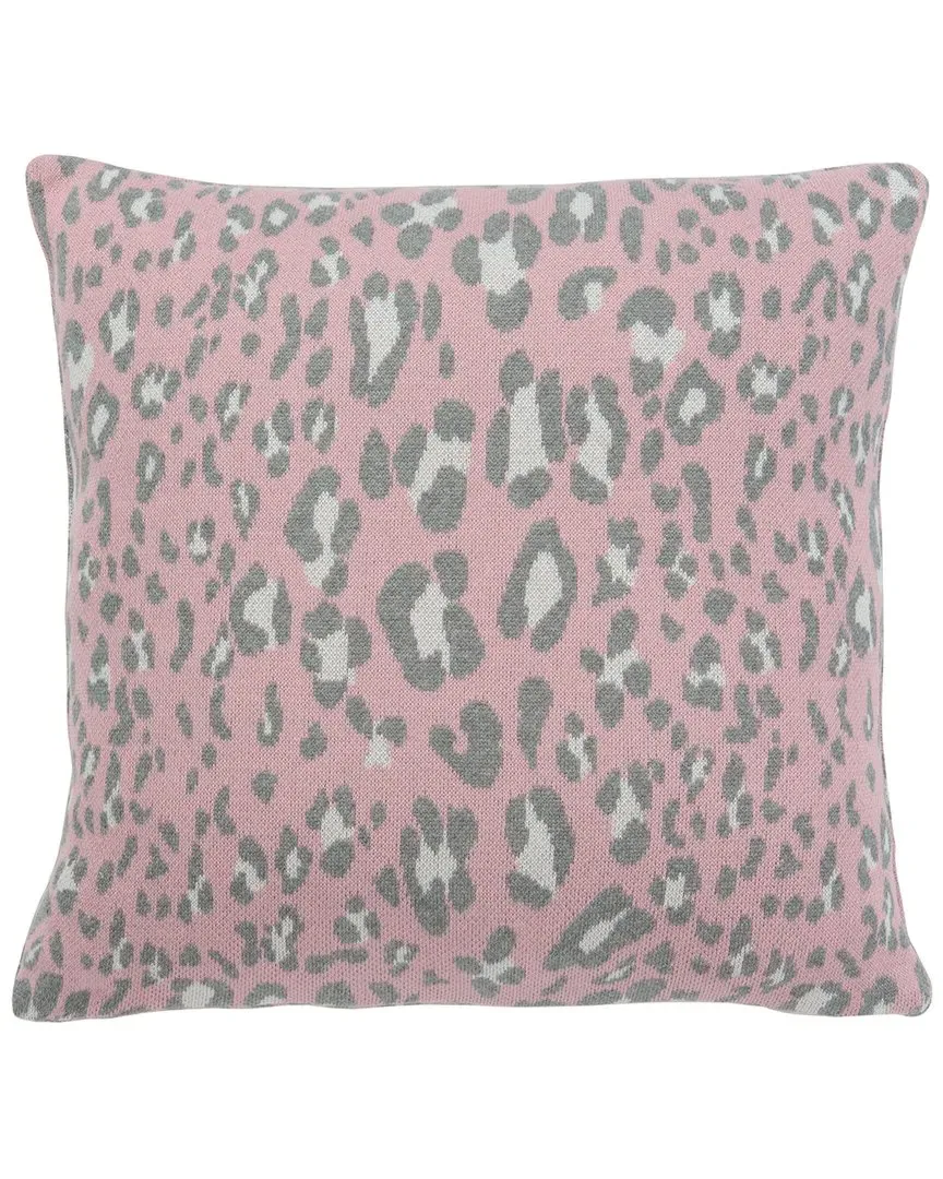 Kasya Leopard Print Pillow - Pink, Cotton