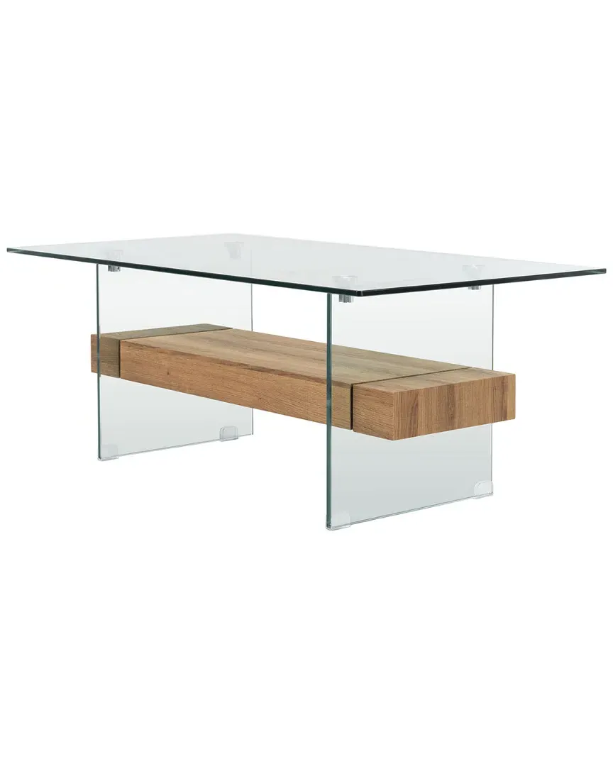 Kayley Glass Coffee Table - Natural Brown