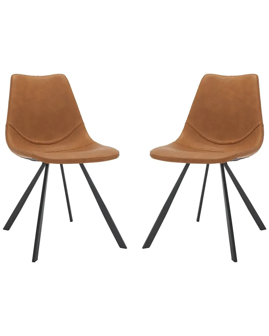 Kayne Set of 2 Dining Chairs - Cognac, Vegan Leather image
