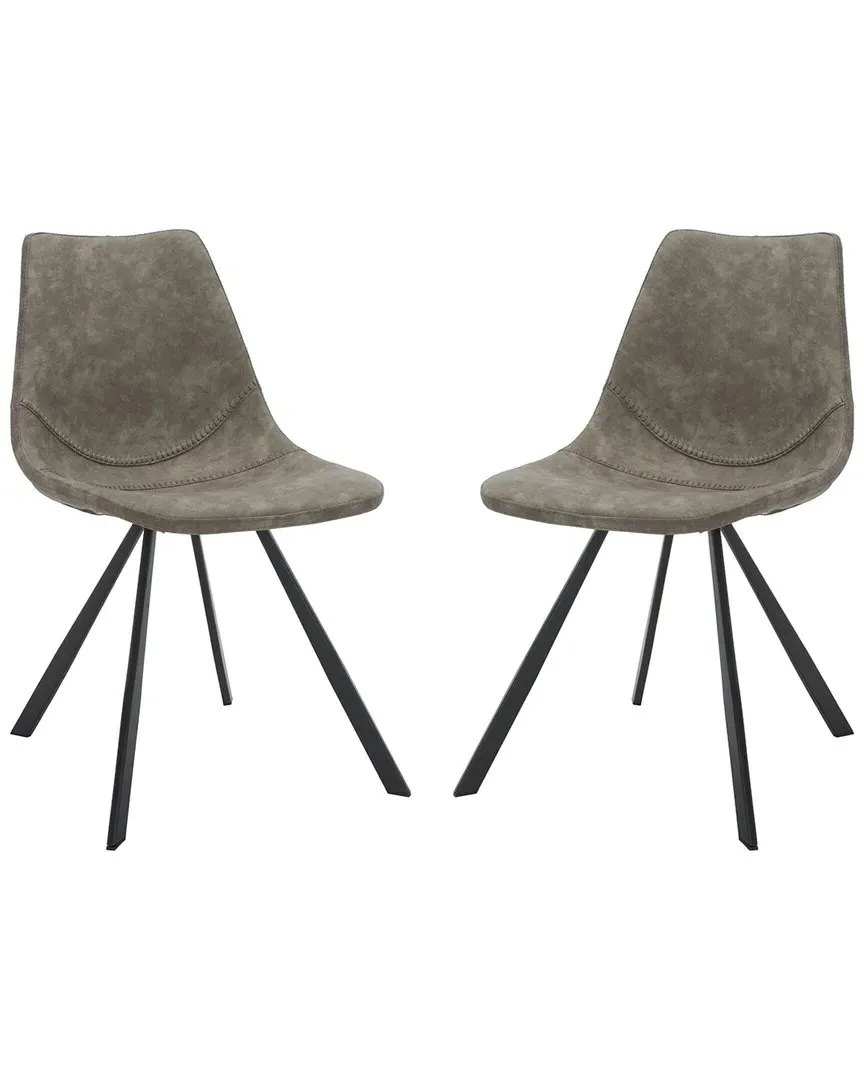 Kayne Set of 2 Dining Chairs - Grey, Vegan Leather
