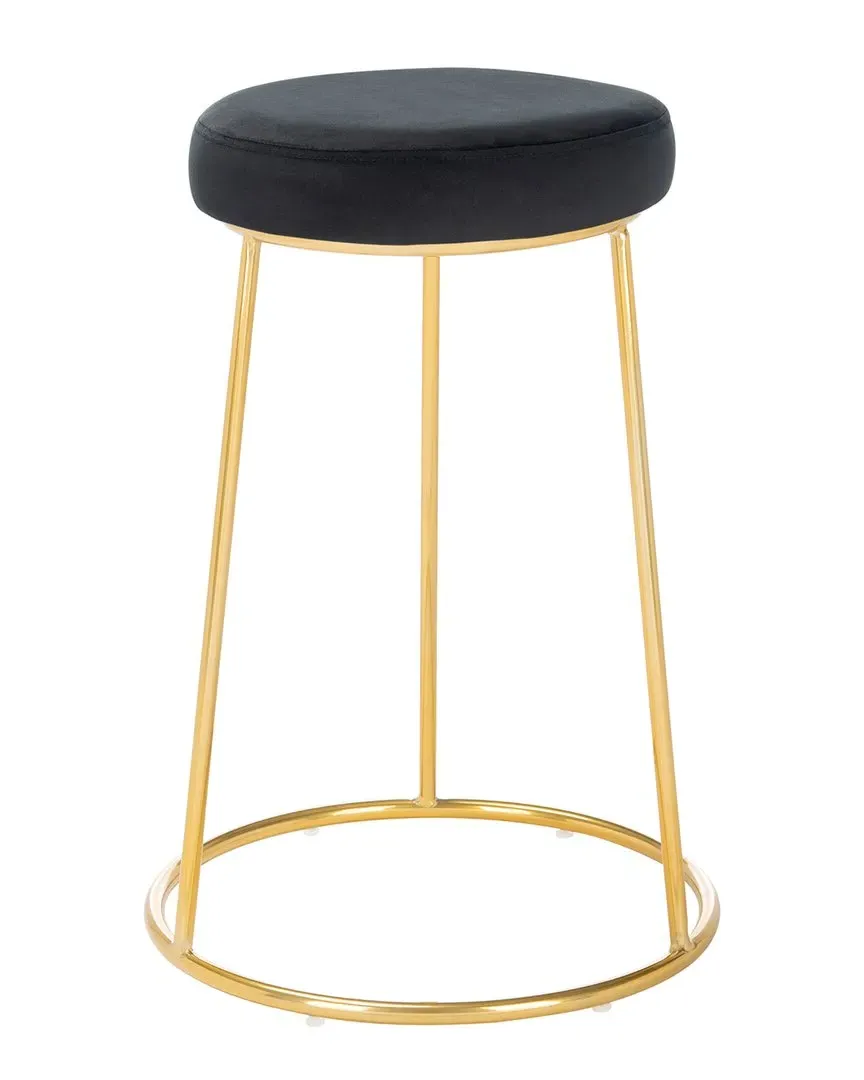 Kellie Round Counter Stool - Black, Velvet image