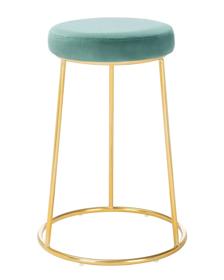 Kellie Round Counter Stool - Seafoam, Velvet