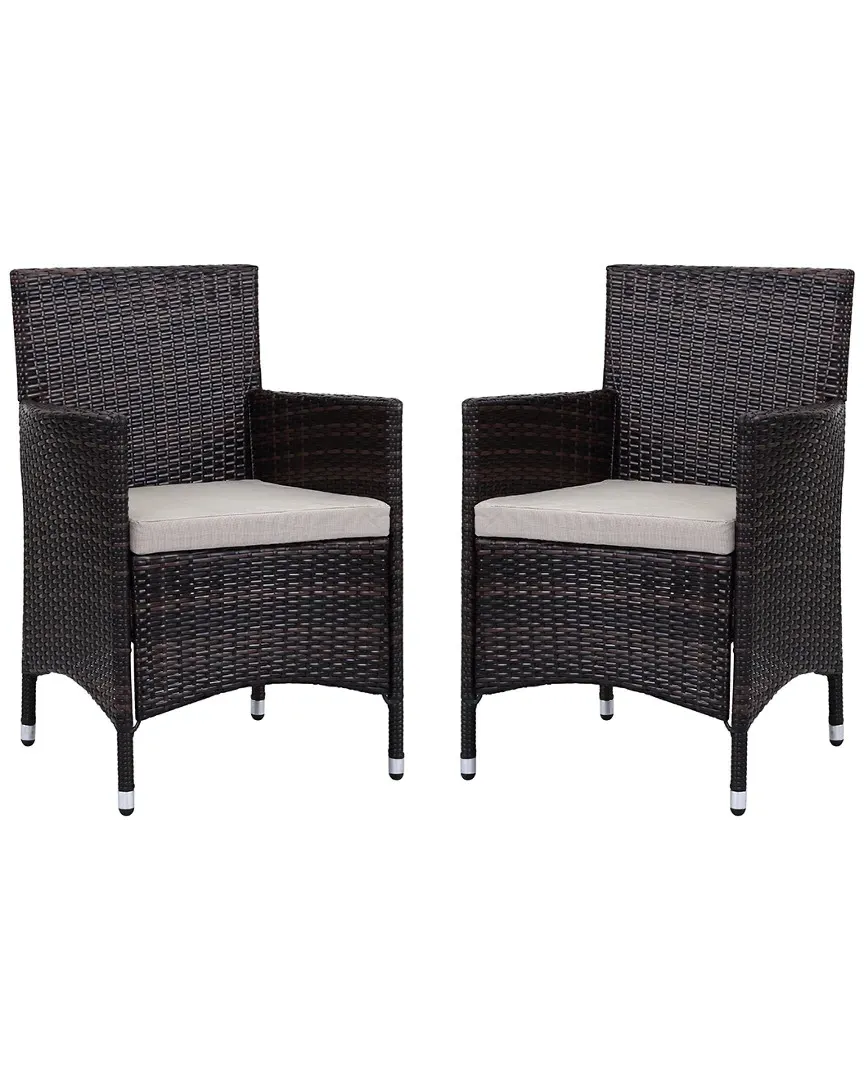 Kendrick Set of 2 Chairs with Cushions - Brown, Rattan