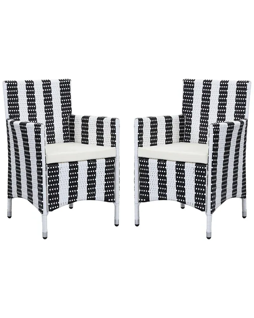 Kendrick Set of 2 Outdoor Chairs - Black, Rattan image