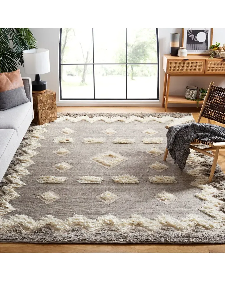Kenya Hand Woven Wool Rug - Grey